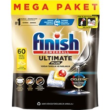 Finish Ultra Plus Bulaşık Tableti 60LI - Limon Ferahlığı, Yoğun Temizlik ve Parlaklık