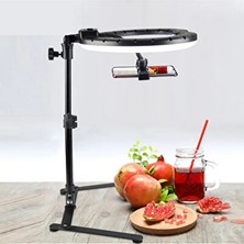 Velmora Profesyonel Çalışma Masası Işığı, LED Işıklı Tripod ve Telefon Tutucu ile | Masa ve Gece Lambası