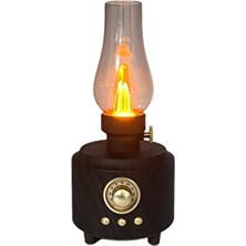 Velmora Retro Kandil Tasarımlı Bluetooth Hoparlör ve Gaz Lambası | Masa ve Gece Lambası