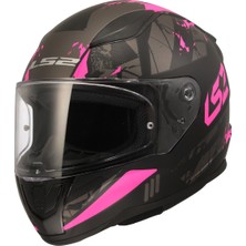 Ls2 Rapıd 2 Palımnesıs Mat Siyah-Pembe Kask