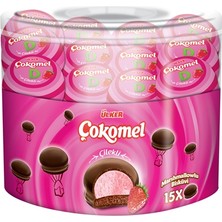 Ülker Çokomel Marshmallow 15'li 12G Çilekli Bisküvi 180G 5'li Avantaj Paketi
