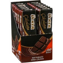 Ülker Baton Çikolata 12X30G Bitter - Yoğun Aromalı Lezzet 3'li Ekonomik Paket