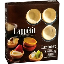 L'appetit Tartolet 18'li Beyaz Tart Tabanı 250G - Pratik Tatlı 5'li Avantaj Paketi