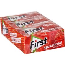 First Sensation Sakız 12X27G Çilek Rüyası Şekersiz Tatlandırıcılı 6'li Avantaj Paketi