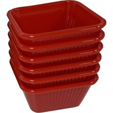 Corona Professional Bora Plastik Kare Sosluk 55X55X32 mm 6'lı Kırmızı 2'li Ekonomik Paket