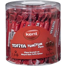 Kent Tofita Yumıyum Vişne 120'LI Meyve Sulu Toffe Şeker 804G 2'li Ekonomik Paket
