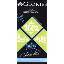 Glories Glorıes Tablet Çikolata 100G Diyet Bitter - Vegan Şekersiz %54 Kakao 4'li Avantaj Paketi