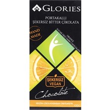 Glories Glorıes Tablet Çikolata 100G Portakal Bitter - Şekersiz Vegan Belçika Çikolatası 4'li Avantaj Paketi