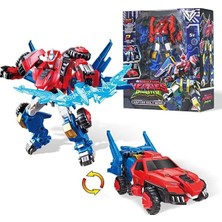 Scntoys Dinoster Heroes Dönüşebilen Robot Raptor Bolt Wing 22 cm Süper Araba ve Robot Figür Orijinal