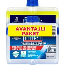 Finish Bulaşık Makine Temizleyici 2'li 250 ml Çift Etkili Derin Temizlik 6'li Avantaj Paketi