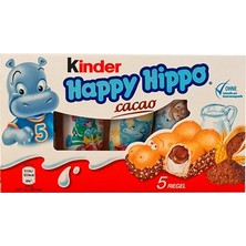 Kinder Happy Hippo Cacao 5'li Gofret 91G - Lezzetli ve Sevimli Atıştırmalık 5'li Avantaj Paketi