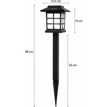 2 Adet Helios Hs 4019 Solar Kazıklı Bahçe Armatür 15W 6400K Beyaz Işık