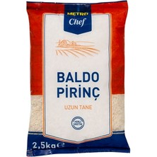 Metro Chef Baldo Pirinç 2,5 kg - Iri Taneli, Düşük Kırık Oranı 3'li Ekonomik Paket