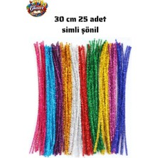 Glanart 25 Adet 30 cm Simli Şönil, Tüylü Tel El Işi Okul Projeleri Için