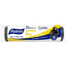 Polmix Eko Endüstriyel Jumbo Boy Çöp Poşeti 80X110 cm Siyah Rulo