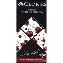 Glories Glorıes Tablet Çikolata 100G Vişne Kakao - Vegan Bitter Çikolata 6'li Avantaj Paketi