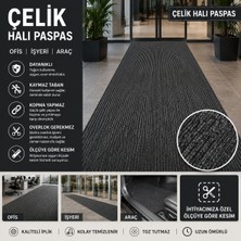 Aatolia Antrasit Çelik Halı Paspas Gin Serisi Kaymaz Taban Ofis Iş Yeri Halısı Kapı Önü ve Oto Paspası