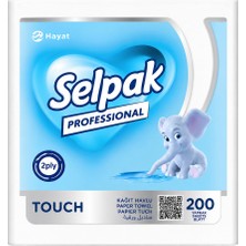 Selpak Professional Touch V Katlama 2’si 1 Arada Peçete ve Tuvalet Kağıdı 200 Yaprak x 24 Paket – Toplam 4800 Yaprak