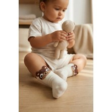 Bony Socks Hayvan Desenli Ekru Bebek Soket Çorap