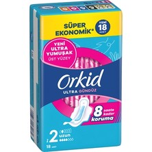 Orkid Ultra Ekstr Hijyenik Ped Dörtlü Uzun 18 - Yumuşak ve Hızlı Emiş 4'li Avantaj Paketi
