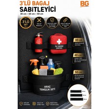 bgvibe 3'lü Oto Bagaj Düzenleyici Elastik Cırtlı Bant Araba Bagaj Eşya Sabitleyici Araç Bagaj Organizeri