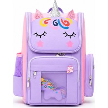 Quovo Unicorn Tarzı Aksesuarlı Ortopedik Yerli Okul Çantası