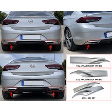 Krm Opel Insignia B Grand Sport 2017-2023 Uyumlu Arka Tampon Alt Difüzör Yan Eki Sağ Sol Set Metalik Gümüş Renk