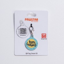 Pawstar Happy Birthday Desenli Qr Tag Evcil Hayvan Künyesi Isimlik Pet Tag Köpek Künyesi Kedi Künyesi Qr Kodlu Künye