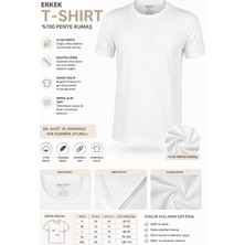 Belinoplus Erkek Basic Beyaz Tişört %100 Pamuk Penye Regular Fit Bisiklet Yaka Kısa Kollu