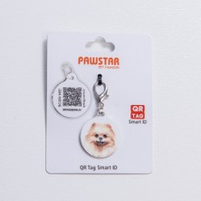 Pawstar Pomeranian Köpek Desenli Qr Tag Evcil Hayvan Künyesi Isimlik Pet Tag Köpek Künyesi Kedi Künyesi Qr Kodlu Künye