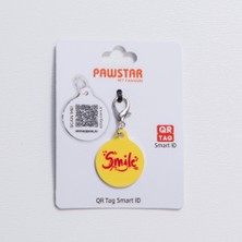 Pawstar Smile Desenli Qr Tag Evcil Hayvan Künyesi Isimlik Pet Tag Köpek Künyesi Kedi Künyesi Qr Kodlu Künye