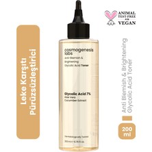 Cosmogenesis Labs Canlandırıcı ve Leke Karşıtı Glikolik Asit Tonik 200ML - Pürüzsüzleştirici Aydınlatıcı Vegan (%7 Glikolik Asit)