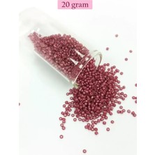 İlk El Grup Dökme Cam Kum Boncuk (11/0) 2 mm - 20 Gram -  Koyu Pembe - BNC011