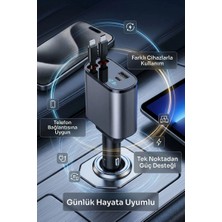 İlk El Grup 120W Hızlı Araç Şarj Cihazı | Çift Usb-C + USB 3 Port Pd Hızlı Şarj Adaptörü