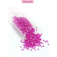 İlk El Grup Kesme Cam Boncuk 2mm - 60 Gram - Şeffaf Fuşya - BNC363