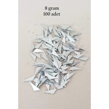 İlk El Grup Oya Abiye Bileklik Kolye Pleksi Metalik Plastik Pul Gümüş Renk 8 Gram 100 Adet - BNC533