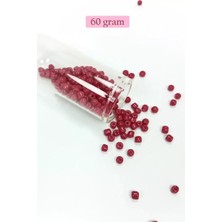İlk El Grup Dökme Cam Kum Boncuk Büyük Boy (6/0) 4 mm - 60 Gram - Bordo - BNC133