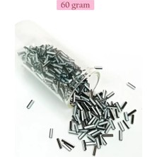 İlk El Grup Uzun Boru Kesme Boncuk Çap 2mm Uzunluk 10 mm - 60 Gram - Siyah Beyaz - BNC290