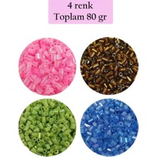 İlk El Grup Kesme Cam Boncuk 2mm - 4 Renk - Toplam 80 Gram - BNC440