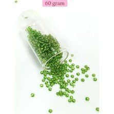 İlk El Grup Dökme Cam Kum Boncuk (8/0) 3 mm - 60 Gram - Şeffaf Çimen Yeşili - BNC195