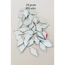 İlk El Grup Oya Abiye Bileklik Kolye Pleksi Metalik Plastik Pul Gümüş Renk 24 Gram 120 Adet - BNC577