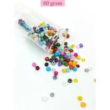 İlk El Grup Dökme Cam Kum Boncuk Büyük Boy (6/0) 4 mm - 60 Gram - Karışık Renkli - BNC132