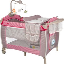 Aktif Bebek Kanz Hamburg 70X110CM Dönenceli Oyun Parkı Seyahat Yatağı - Kırmızı