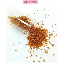 İlk El Grup Dökme Cam Kum Boncuk (11/0) 2 mm - 60 Gram -  Koyu Bal Rengi - BNC070