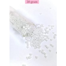 İlk El Grup Dökme Cam Kum Boncuk (8/0) 3 mm - 20 Gram - Inci Beyaz - BNC145