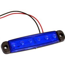 Tas 12V Parmak Lamba 6 Ledli Mavi 9,5x2 cm Ince TAS.004M-12 (10 Lu)