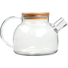 İlk El Grup Bambu Kapaklı Borosilikat Cam Demlik 1000ML -CM-2000