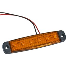 Tas 12V Parmak Lamba 6 Ledli Sarı 9,5x2 cm Ince TAS.004S-12 (10 Lu)
