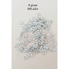 İlk El Grup Oya Abiye Bileklik Kolye Pleksi Metalik Plastik Pul Gümüş Renk 8 Gram 100 Adet - BNC516