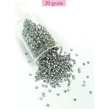 İlk El Grup Kesme Cam Boncuk 2mm - 20 Gram - Mat Gümüş -BNC333